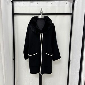 Saks Fifth Avenue Women's Faux Fur Collar Jacket in Black Combo